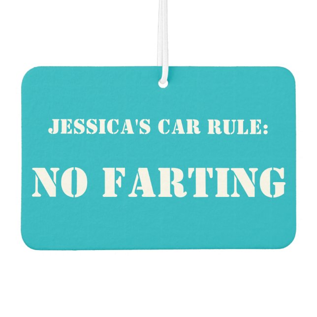 Personalised Car Rule: No Farting car freshener (Front)