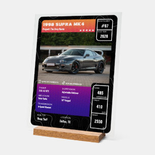 Personalised Car Show Spec Stats Acrylic Sign