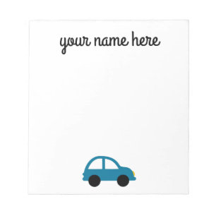 Personalised Car Stationery Notepad for Kids
