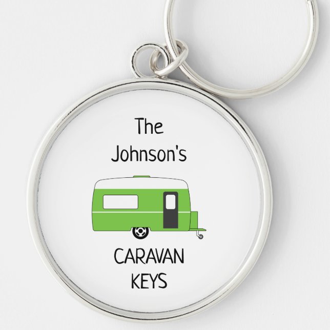 Personalised Caravan Keys name  Key Ring (Front)