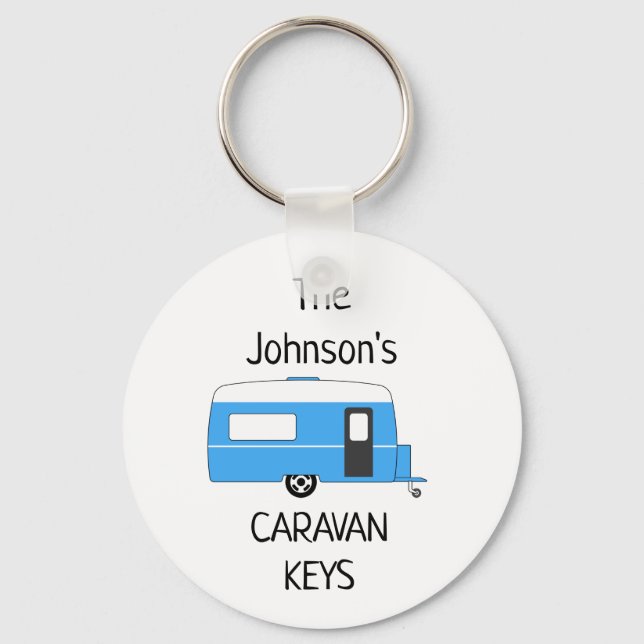 Personalised Caravan Keys name Keychain (Front)