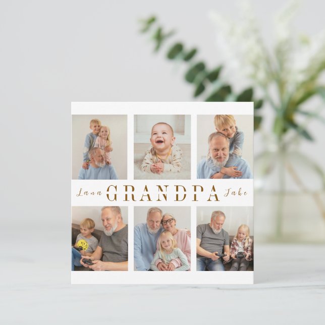 Personalised Card Grandpa Pictures  (Standing Front)