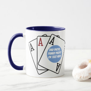 Personalised Card Player, Poker Three Aces Photo Mug