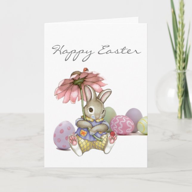 Personalised Card - Rabbit & Ladybirds (Front)