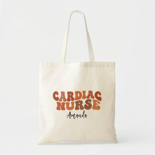 Personalised Cardiac Nurse Retro Typography Tote Bag