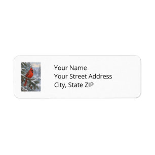 Personalised Cardinal Christmas Return Address