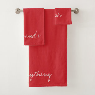 Personalised Cardinal Red Bath Towel Set