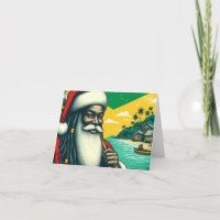 Personalised Caribbean Santa Christmas Card 