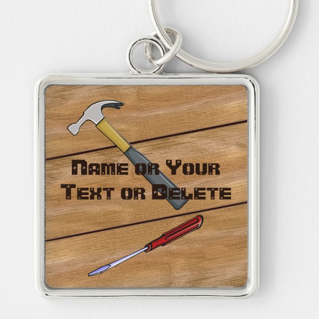 Personalised Carpenter Gifts, Woodworkers Keychain (Front)