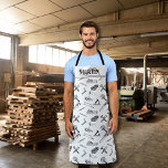 Personalised Carpenter Profession  Apron<br><div class="desc">The Apron features a charming pattern inspired by carpenter's equipment, making it a thoughtful gift to present to a father, grandfather, or uncle who works or has a passion for carpentry. The design showcases a variety of carpenter-related symbols and tools, such as hammers, saws, chisels, levels, and tape measures. The...</div>