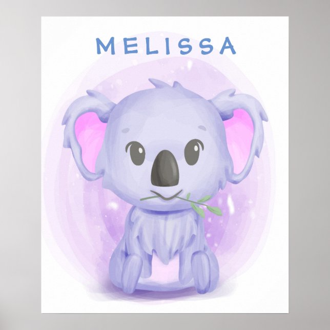 Personalised Cartoon Baby Koala 001 Poster (Front)