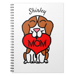 Personalised Cartoon Beagle Mum Notebook