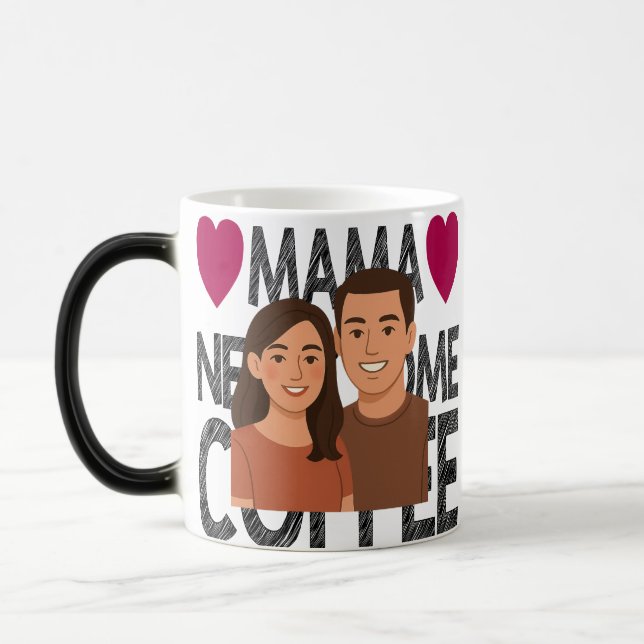 Personalised Cartoon Couple Mug ideal for birthday (Left)