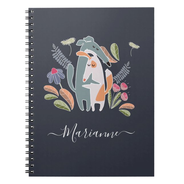 Personalised Cartoon Dogs Kids School Notebook (Front)