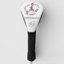 Personalised Cartoon Golfer Driver Headcover