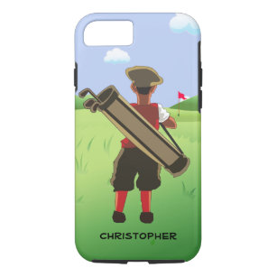 Personalised cartoon golfer on golf course Case-Mate iPhone case