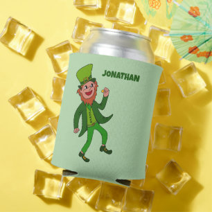 Personalised Cartoon Leprechaun St. Patrick's Day Can Cooler