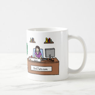 Personalised cartoon mug with company name