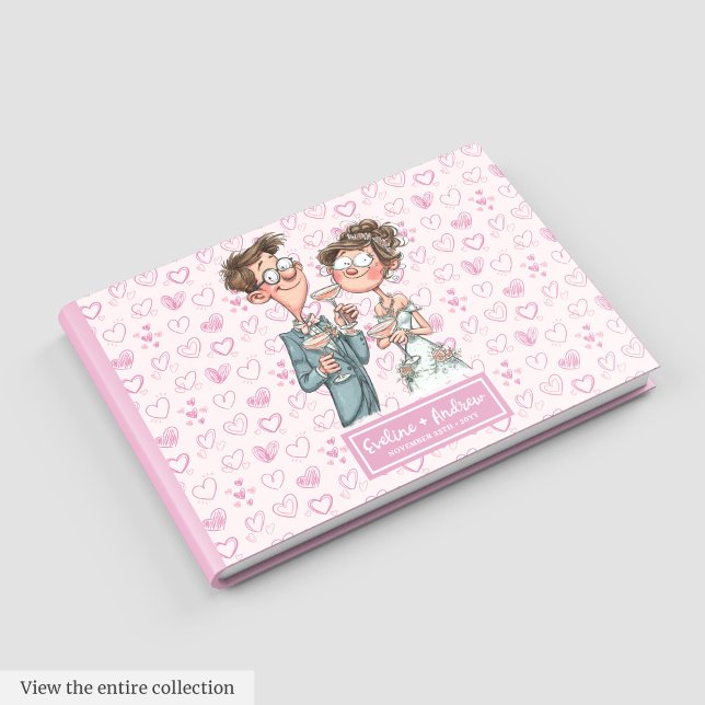 Personalised Cartoon Newlyweds Guest book (Personalized Cartoon Newlyweds Guest book)