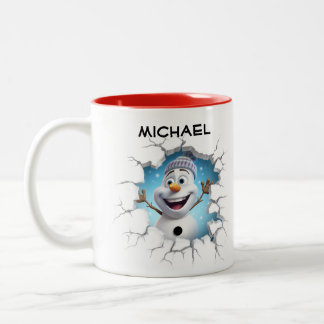 Personalised Cartoon Snowman Mug