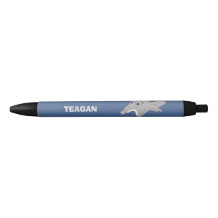 Personalised Cartoon Sugar Glider Grey and Blue Black Ink Pen