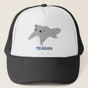 Personalised Cartoon Sugar Glider Grey and Blue Trucker Hat