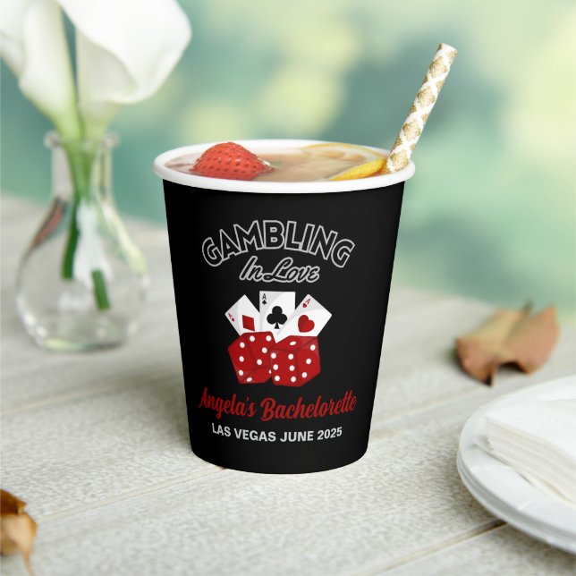 Personalised Casino Las Vegas Bachelorette Party Paper Cups (Insitu)
