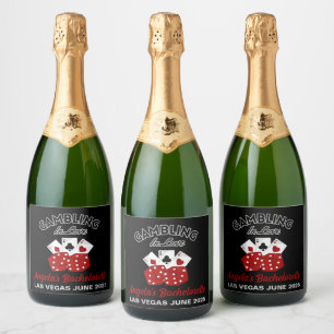 Personalised Casino Las Vegas Bachelorette Party Sparkling Wine Label