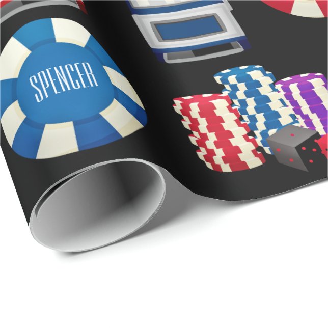 Personalised Casino Wrapping Paper (Roll Corner)