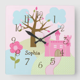Personalised Castle/Dreams Come True Nursery Clock