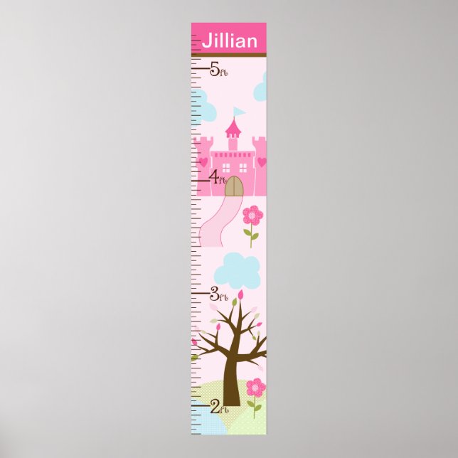 Personalised Castle/Princess Dreams Growth Chart (Front)