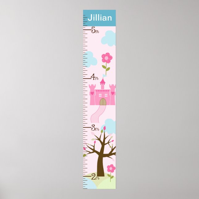 Personalised Castle/Princess Dreams Growth Chart (Front)