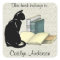 Personalised Cat and Books Bookplate Sticker