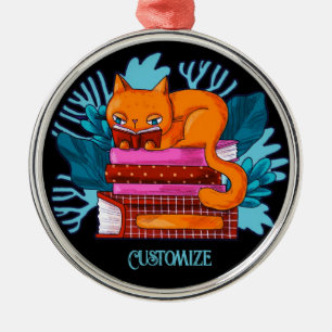 Personalised Cat Approved Books Metal Tree Decoration