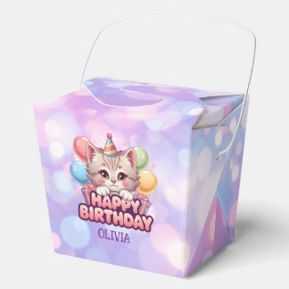 Personalised Cat Birthday for Kids Party Favour Box