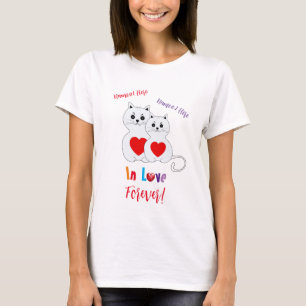 Personalised Cat Couple for Valentine's Day v1 T-Shirt