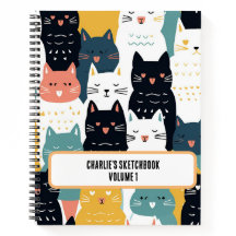 Personalised Cat Crowd Sketchbook