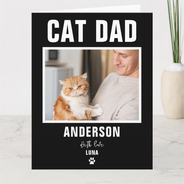 Personalised Cat Dad Custom Photo Card (Front)