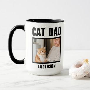 Personalised Cat Dad Custom Photo Mug