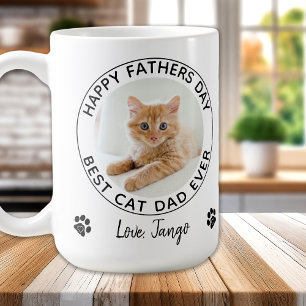 Personalised Cat Dad Pet Photo Happy Father's Day Coffee Mug