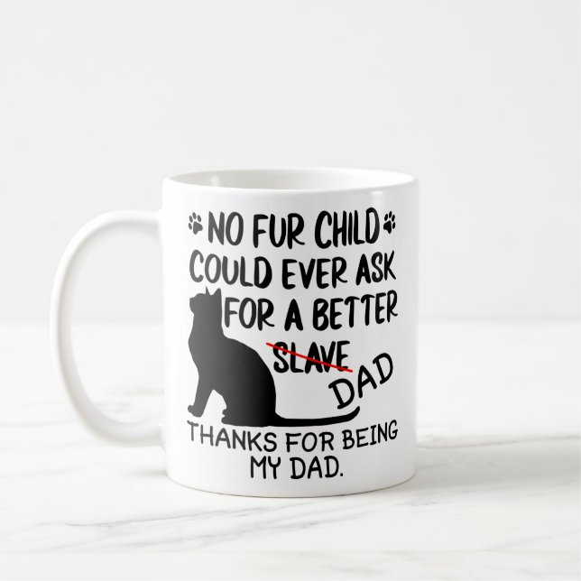 personalised cat dad photo collage and cat's name coffee mug (Left)