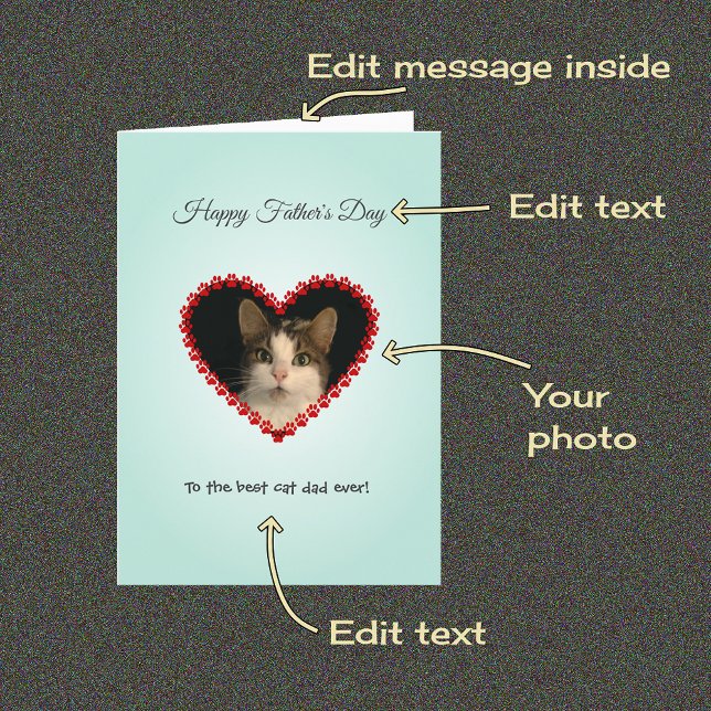 Personalised cat dad photo Fathers Day Card (Creator Uploaded)