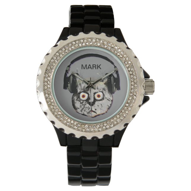 personalised cat dj watch (Front)