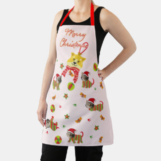 Personalised Cat Face Christmas Apron