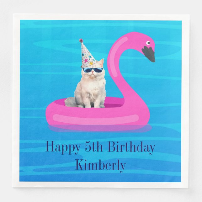 Personalised Cat Floatie Napkin (Front)