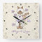 Personalised Cat, Flowers and Paw Print Wall Clock