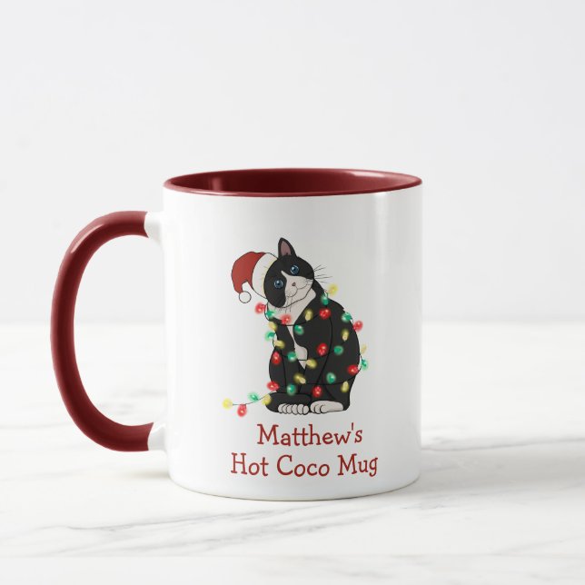 Personalised Cat Hot Coco  Mug (Left)