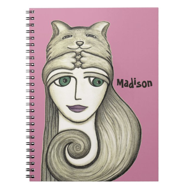 Personalised Cat Hug Notebook (Front)
