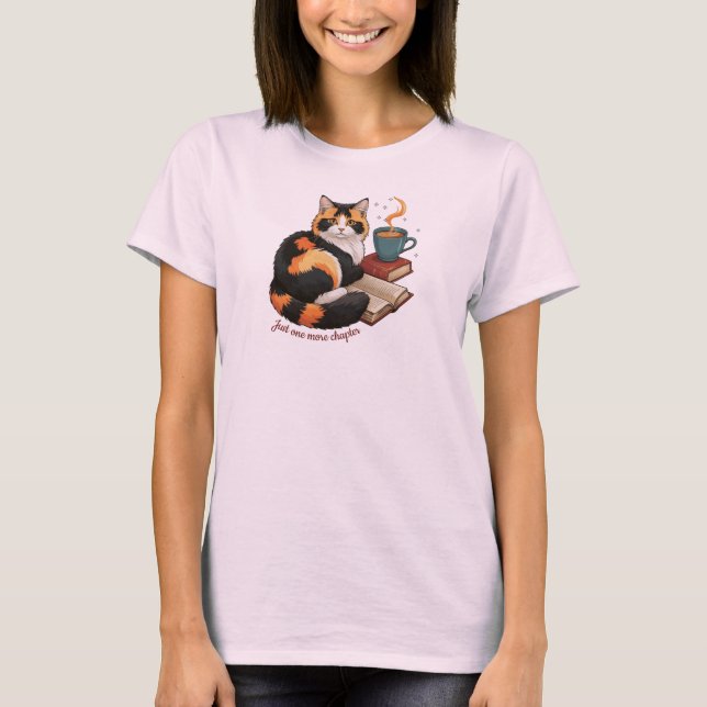 Personalised Cat "Just One More Chapter" T-Shirt (Front)