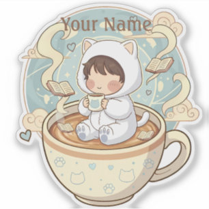 Personalised Cat Laptop Decal Waterproof Sticker